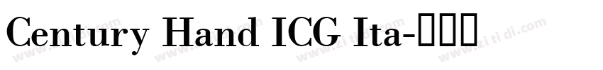 Century Hand ICG Ita字体转换